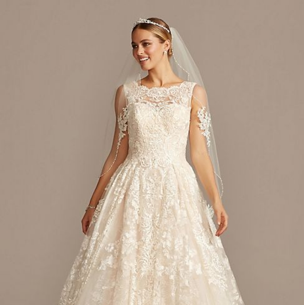 Oleg Cassini Cream Lace Wedding Dress